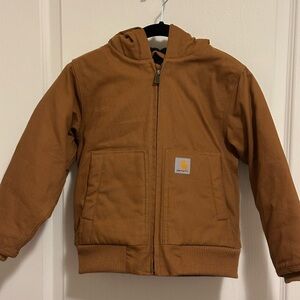 Kids XXS 4/5 Carhartt Tan/Brown Hooded Zip Jacket